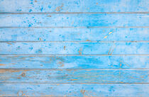 Turquoise blue background of old wood texture von Alex Winter