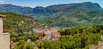 Panorama of Port de Soller on Mallorca with mountain scenery of Sierra de Tramuntana by Alex Winter