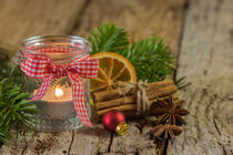 Advent and Christmas candle lantern with natural decoration by Alex Winter