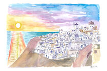 Unvergesslicher Sonnenuntergang auf Santorin mit romantischem Oia und Meerblick von M.  Bleichner