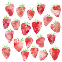 Strawberries Watercolor by Nic Squirrell
