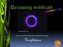 dreaming certificate confidence von rainbowfactory