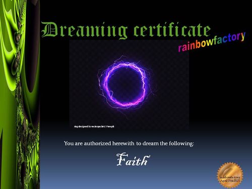 Dreaming-certificate-faith