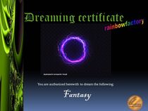 dreaming certificate fantasy by rainbowfactory