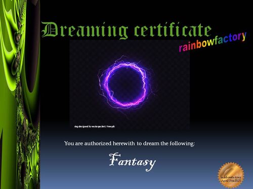 Dreaming-certificate-fantasy