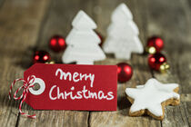 Merry Christmas greeting card with xmas decoration von Alex Winter
