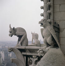 Gargoyles on the balustrade of the Grande Galerie von Eugene Emmanuel Viollet-le-Duc