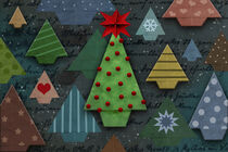 Origami - Weihnachtsbäume by Erich Krätschmer