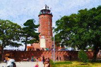 Leuchtturm und Festung in Kolberg an der polnischen Ostsee. Gemalt. von havelmomente
