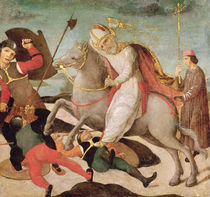 The Apparition of St. Ambrose at the Battle of Milan von Master of the Pala Sforzesca
