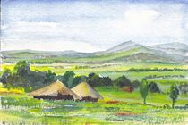 Huts in Uganda, West Nile von Herbert Rücke