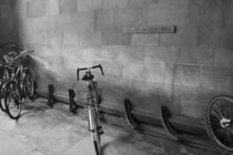 Bicycle parked in university bicycle rack for fellows only by LE-gals Photography