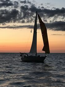 Sailing at Dusk by eddie-druid