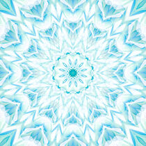 Abstraktes Transparentes Mandala Blau Grün von Nina Baydur
