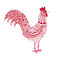 Rooster-red-white-6000-white-ground