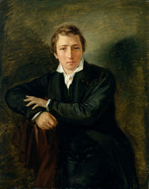 Portrait of Heinrich Heine  by Moritz Daniel Oppenheim