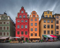 Colorful old house facades on Stortorget square in the old town Gamla Stan in Stockholm in Sweden by Bastian Linder