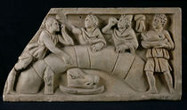 Relief depicting a funerary meal  von Gallo-Roman