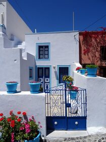 Santorin, Hauseingang by wolfpeter