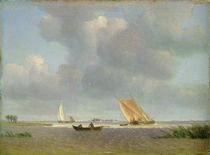 A fresh breeze on the Elbe by Adolf Vollmer