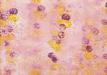 Mit Wasserfarbe gemaltes Aquarell in Violett und Gelb by Heike Rau
