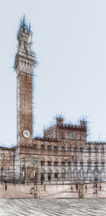 Der Palazzo Pubblico mit dem Torre del Mangia in Siena von Berthold Werner