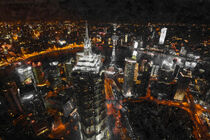 Skyscrapers of Shanghai by night. painted. by havelmomente