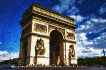 Arc de Triomphe in Paris. Gemalt. von havelmomente