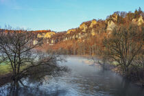 Die Donau bei Beuron mit Nebelschwaden - Naturpark Obere Donau von Christine Horn