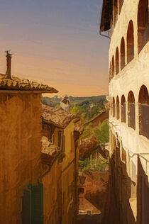 Eine malerische Gasse in Siena. Digital Art by Berthold Werner