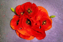 Blumenstrauß aus roten Mohnblumen. Gemalt. by havelmomente