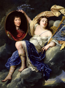 Fame Presenting a Portrait of Louis XIV  by Jean Nocret