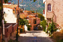 Traditionelles Dorf auf Insel Kreta. Gemalt. by havelmomente