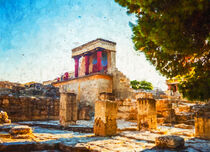 Tempel von Knossos aus Insel Kreta. Gemalt. by havelmomente
