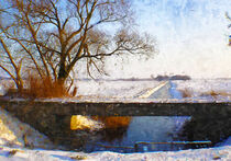 Alte Brücke über den Kanal bei Gülpe. Havelland gemalt. von havelmomente