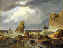 Surf on a Rocky Coast by Andreas Achenbach