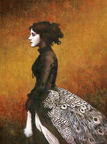 Victorian Peacock Girl von Michael Thomas