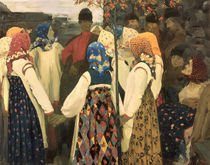 A lad has wormed his way into the girl's round dance by Andrei Petrovich Ryabushkin