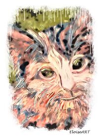 Colorful Cat Soft Colors by eloiseart