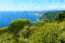 Küste bei Afionas auf griechische Insel Korfu. Gemalt. by havelmomente