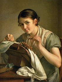 The Lacemaker by Vasili Andreevich Tropinin