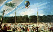 The Ascent of the Montgolfier Balloon at Aranjuez von Antonio Carnicero