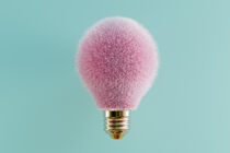Hairy light bulb 3D rendering