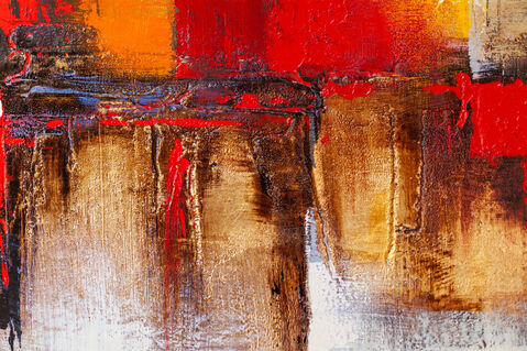 Abstract-detail-acrylic-paints-canvas-relief-artistic-background-gold-red-black-silver-color