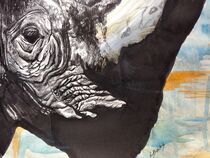 Rhino in ink von Lyn Banks