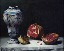 Still Life with a Pomegranate  by Auguste Theodule Ribot