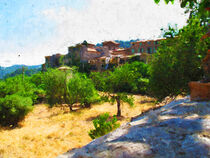 Stadtansicht von Valldemossa auf Insel Mallorca. gemalt. von havelmomente