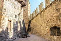 PENCIL SKETCH EFFECT of the medieval  castle of Fenis in Aosta Valley (Italy) von susanna mattioda