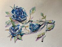 The blue roses by Myungja Anna Koh