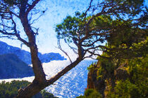 Romantische Bucht mit Naturstrand auf Mallorca. Gemälde von havelmomente